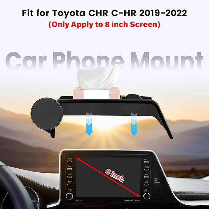 Car Phone Holder Fit for Toyota CHR/CH-R 2019 2020 2021 2022- for MagSafe Magnetic Cell Phone Mount for chr Accessories 8 inch Touchscreen -Cradles Strong Magnets for iPhone