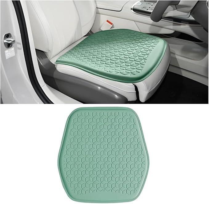 Gel Car Seat Cushion, Non-Slip & Comfortable Automotive Chair Protector Pad for Driving, Breathable Vehicle Interior Mat Cover Accessories, Universal for SUV Sedan Truck (Green)