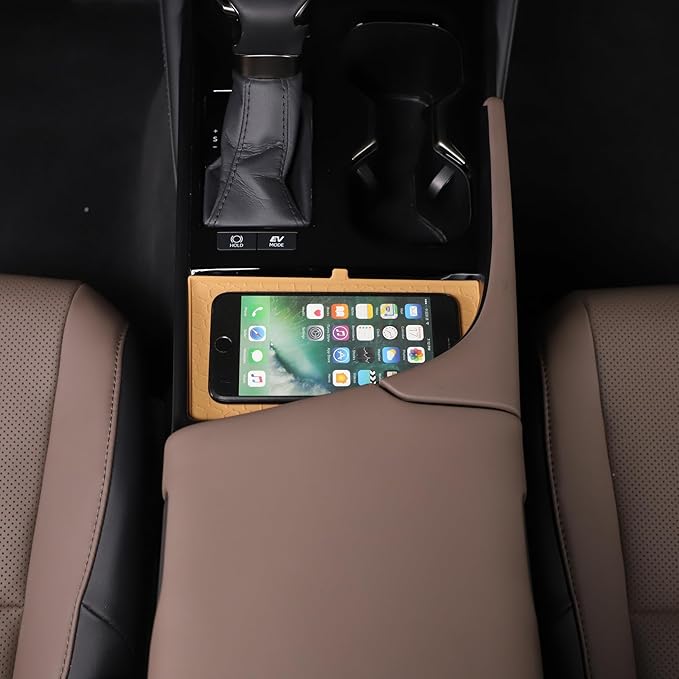 Center Console Mat Wireless Charging Mat Compatible with Lexus ES 2022-2023 ES250 ES300h,Car Non Slip Wireless Charger Silicone Cover Pad Interior Accessories 1PCS (Apricot)