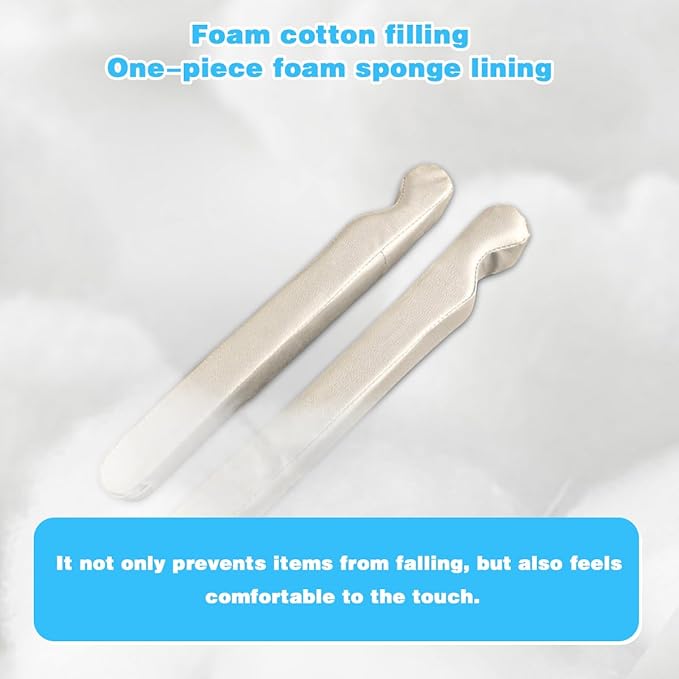 2PCS Car Seat Gap Filler, Microfibre Leather Vehicle Gap Stopper to Fill Between Seat & Console Organizer, Automotive Interior Accessories, Universal for SUV Sedan Truck (Beige)