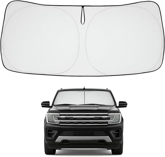 Proadsy 2026 Upgrade Front Windshield Sun Shade Foldable Sunshade Protector Custom Fit 2018-2024 Ford Expedition Accessories