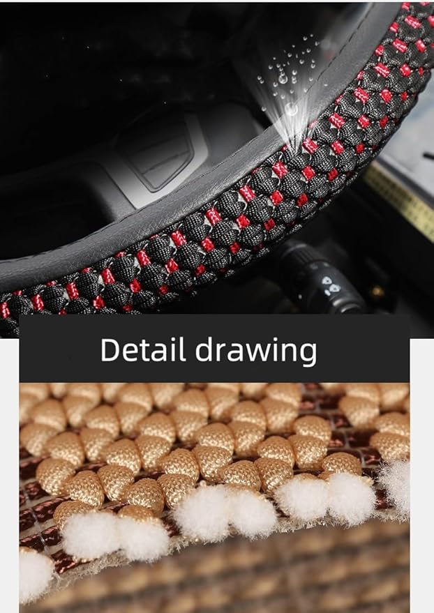 Size 16-20 Inch Ice Silk Ventilation Multi-Style Comfy Grip Steering Wheel Cover for Truck, Bus, Big Rig Trucker,SUV， Anti-Slip Design 16-20 Inch (Brown, 17)