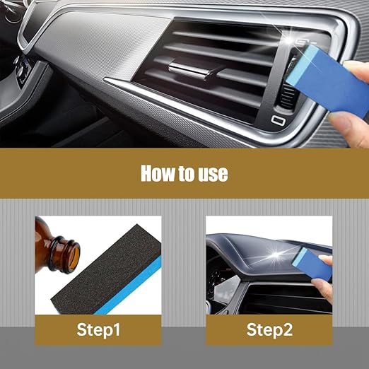 2025 Upgrade Crystal Coating for Car, Plastic Parts Crystals Coating, Plastics Parts Crystal Coating Plastic Restorer with Spong, Long Duration Refurbish Coatings Agent for Automotive Plastics (5Set)