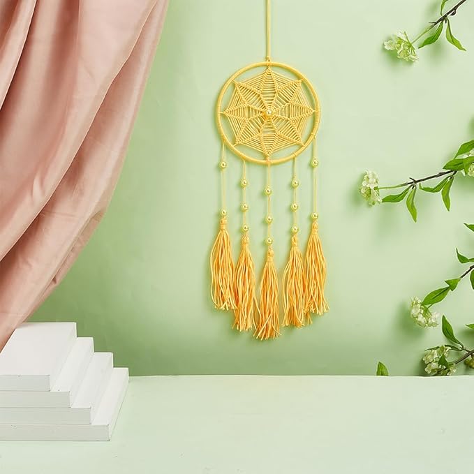 INFUNLY 6 Set Small Dream Catchers Bulk Simple Weaving DIY Mini Dream Catcher Kit Make Your Own Dream Catcher Kit for Adults with Instruction for Bag Pendant Car Mirror Decor Backpack Charm