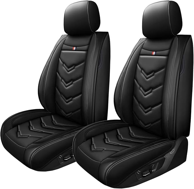 Car Seat Cover for Ford Explorer 2000-2025, Waterproof Durable Compatible Airbag, Premium Leather Seat Protector(2 Seats Standard,Black)