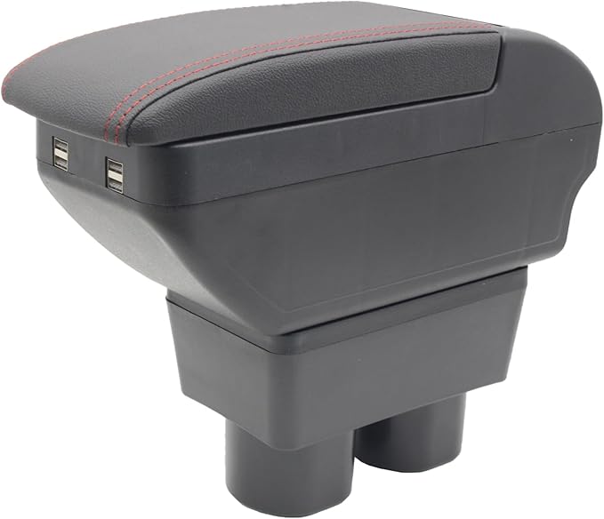 YJYWZH Armrest Box for Nissan Almera Versa 2007-2011 Car Center Storage Box Hand Centre Consoles Cup Holder Arm Rest Double-Layer Black Accessories