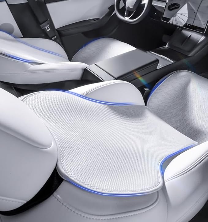 Front Car Seat Covers for Tesla Model Y Model S Model X Model 3 2017-2026 Breathable Interior Seat Cushion Protector All Season Protection (Without Logo)