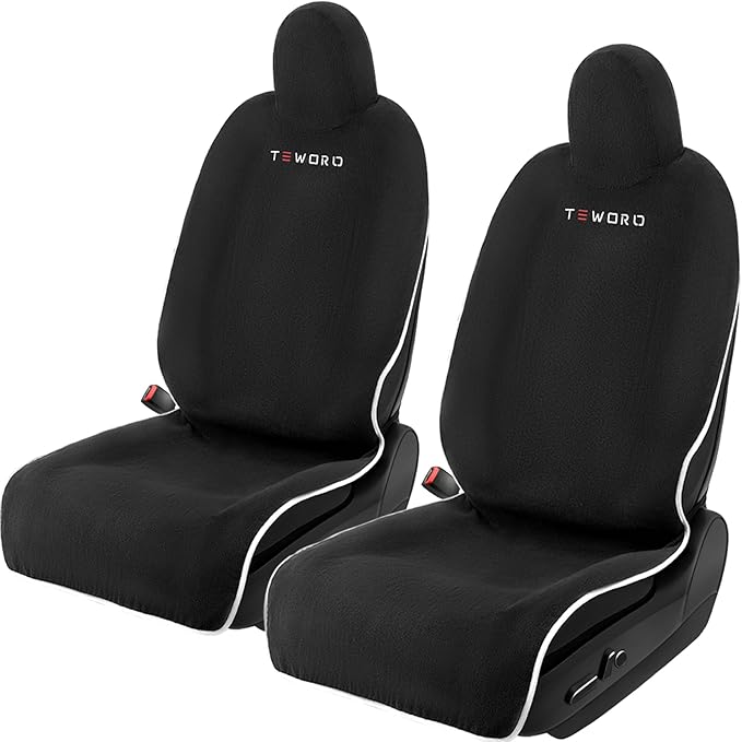 Premium Microfiber Towel Tesla Model Y Juniper/3 Seat Covers, Waterpooof | Sweatproof | Machine Washable | Non-Slip, Seat Protector for Tesla Model 3/Y 2016-2026 Interior Accessories - (2Pack, Black)