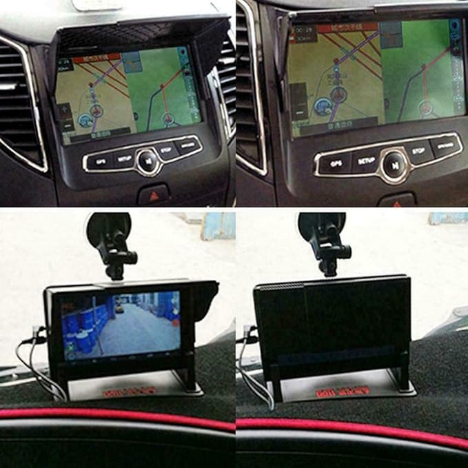 AOLI Anti Glare Car Dash Radio Sun Shade GPS Navigation Hood Cap Universal 5.5-10 Hood Black Medium