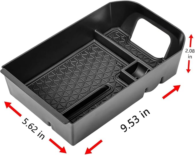 EDBETOS Center Console Organizer Tray Compatible with Toyota RAV4 2019 2020 2021 2022 2023 2024 2025 and 2021-2025 RAV4 Prime Accessories Armrest Secondary Storage Box (Black Trim)