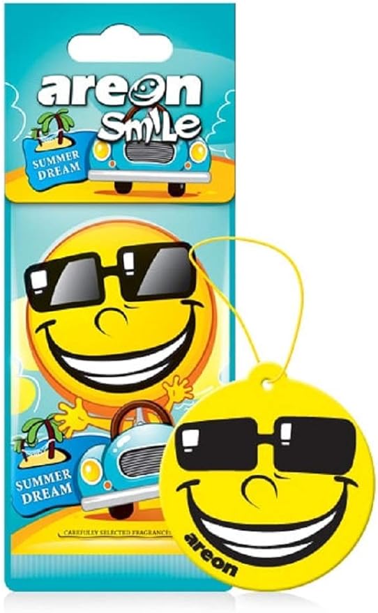 AREON Smile Air freshener Hanging Assorted Scents, Best Odor Eliminator, Odd Gifts, Paper Hanging Ornaments, Long Lasting Scent for Car or Home -24 Pack