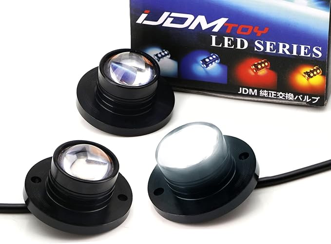 iJDMTOY 3pc Set Pre-Runner Style 12-SMD Xenon White LED Grille Clearance Light Kit Compatible with Jeep Wrangler JL or Gladiator JT