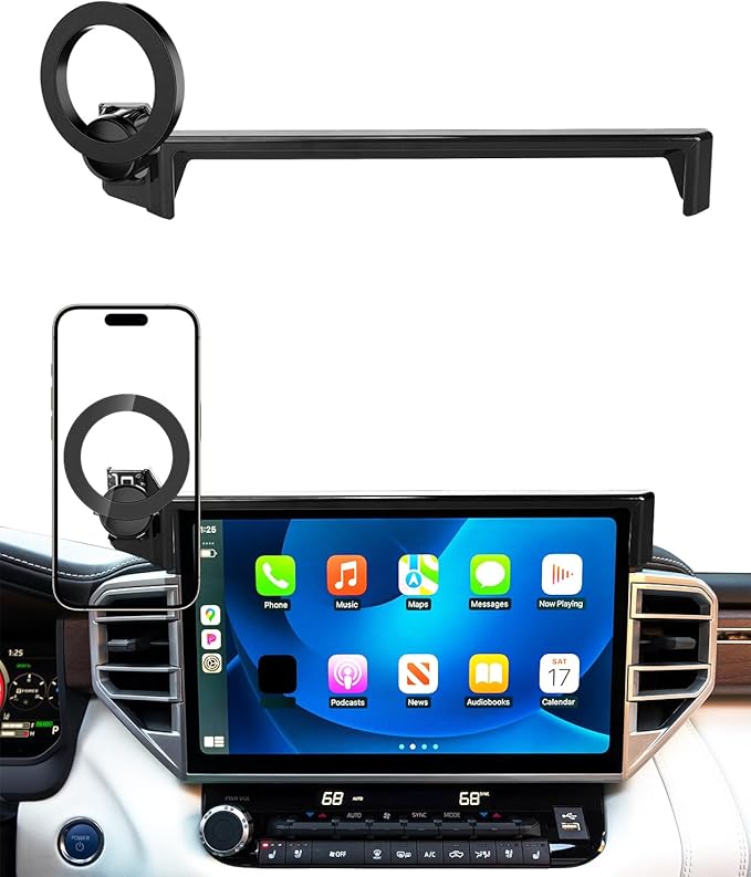 PZK Car Phone Mount for Toyota Tundra 2022-2025 2026 /Sequoia 2023-2026 Limited/Platinum Accessories 14-Inch Screen Compatible with Magsafe Car Phone Holder 360° Rotation Hands Free Not Affect Vent