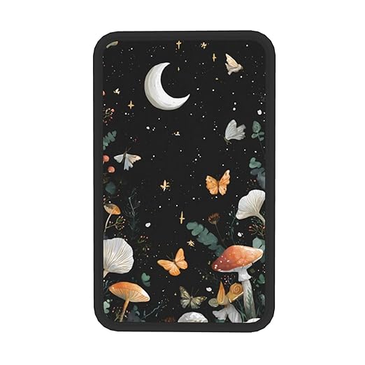 Moon Mushrooms Snails Car Auto Armrest Cushion Cover Accessories Center Console Seat Box Pad Protector Universal Decoration for Most Vehicle SUV Truck