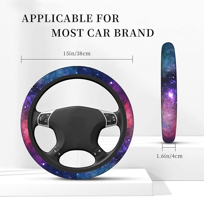 Space Galaxy Auto Car Steering Wheel Cover Universal 15 Inch Neoprene Interior Decor Protection Accessories