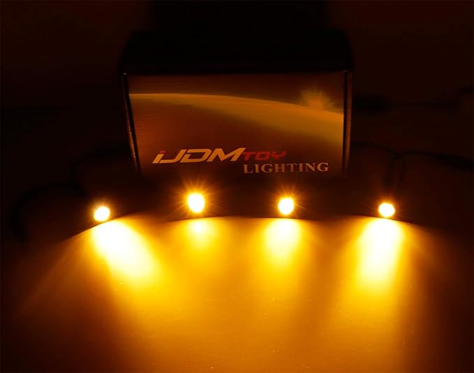 iJDMTOY 20pc Set Amber Yellow LED Front Bumper Valance Accent Running Light Kit/LED Air Dam Light Kit, Compatible with Dodge/Chevy/GMC HD, Ford Super Duty Trucks or Semi Trucks