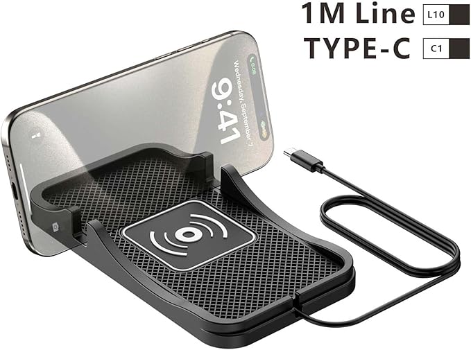 Wireless Car Charger for Honda Ridgeline 2006-2014 2017-2026, Charging Station 2-in-1, Wireless Charging Stand Phone, Magnetic Wireless Charger,1M-Type C