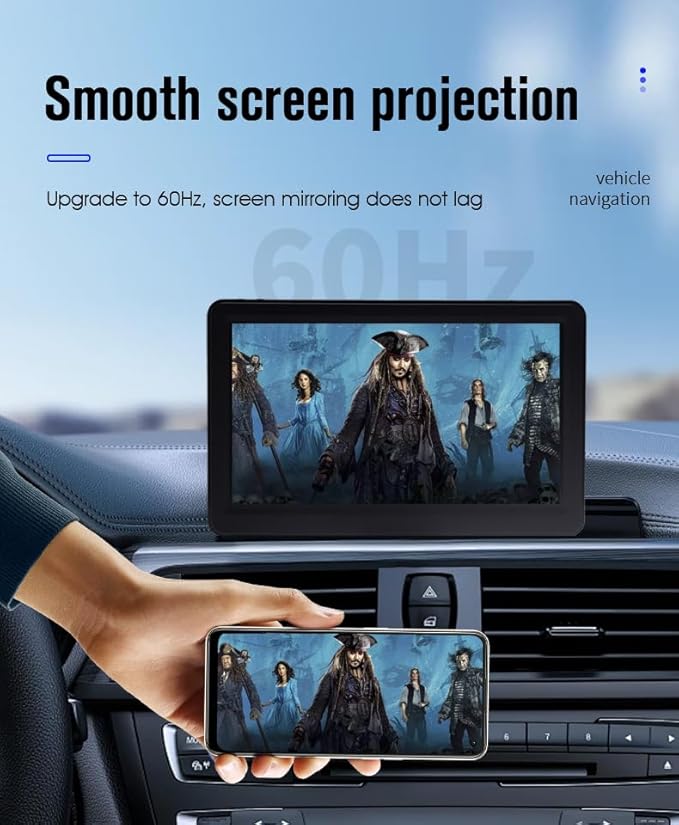 7" HD Screen Wireless carplay via Bluetooth Support iPhone carplay and Android Auto, with Mirror Link/Voice Control/FM/TF Card/USB/AUX