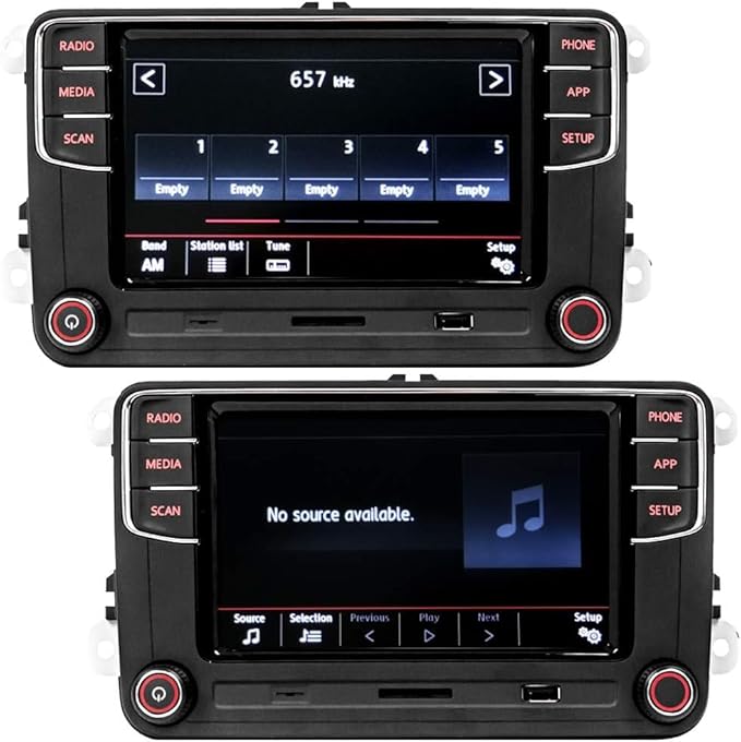 SCUMAXCON 6.5" Car Stereo RCD360 PROII RCD330 Carplay Android Auto Bluetooth USB SD RVC FM for VW Golf MK5 MK6 Passat Jetta CC EOS (Backup Camera Actived)