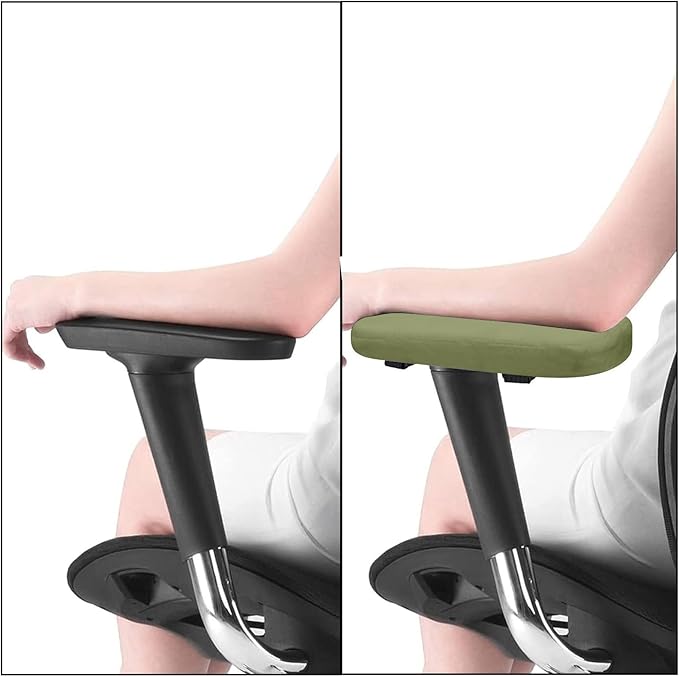 MOSISO Chair Armrest Pads (2 Pack), Memory Foam Home/Office Chair Arm Rest Covers Comfy Computer Gaming Elbow Cushion Removable Washable Elbow Support Forearm Pressure Relief, Olive Green