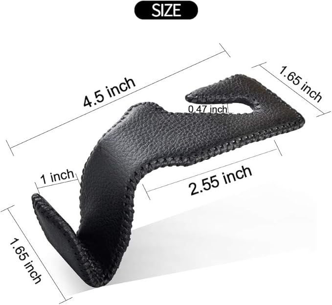 Car Hooks Universal Car Vehicle Back Seat Headrest Hanger Holder Hook Microfiber Leather & Stainless Steel for Bag Purse Cloth Drink Grocery (Brown)