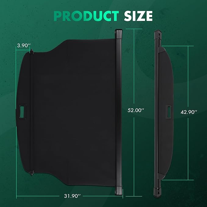 SCITOO Cargo Cover 2022-2024 Fit for Kia EV6 Upgraded Retractable Rear Trunk Cover with Aluminum PVC&Plastic