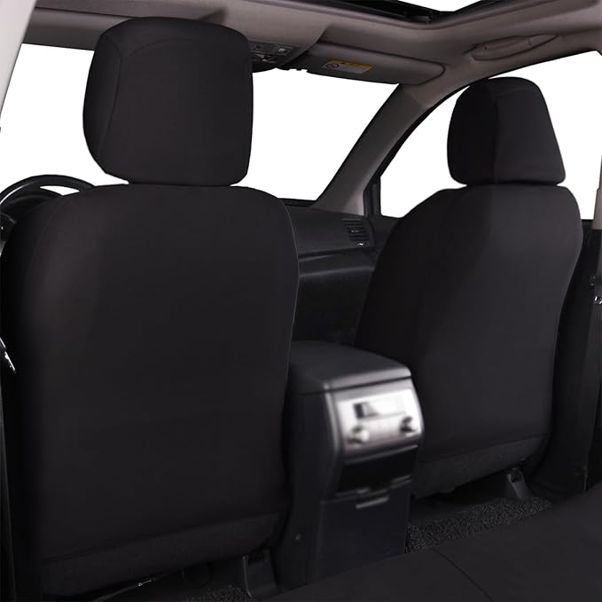 Flying Banner Car Seat Covers Front Seats Rear Bench Polyester car seat Protectors Easy installations Rear Bench Split Classic Man Lady Truck (Full Set - Low Back - Combo Pack, Black Gray)