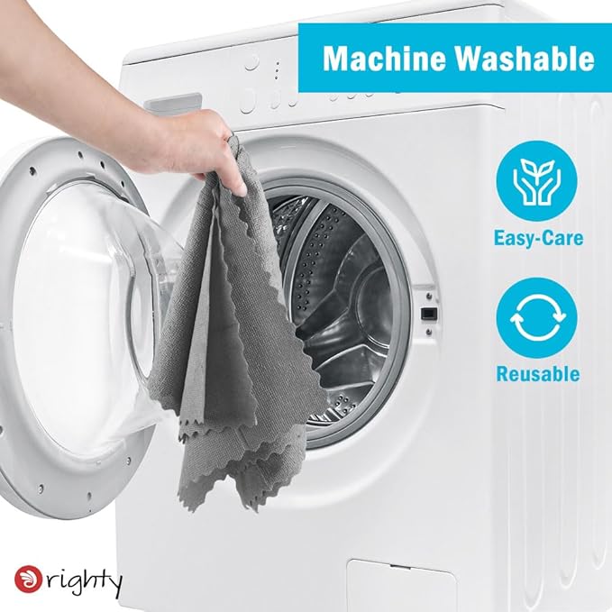 Orighty Microfiber Cleaning Cloth, 5 Pack Highly Absorbent Cleaning Rags, Household Cleaning Supplies, Reusable Lint Free Cloths Microfiber Rag for House, Kitchen, Car Care, 12x11 inch, Grey