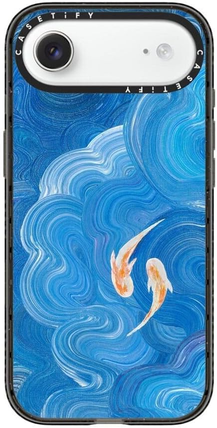 CASETiFY Impact iPhone Air Case [Slim/Compatible with Magsafe / 8.2 ft. 4X Military Grade Drop Protection] - Two Little Koi - Clear Black
