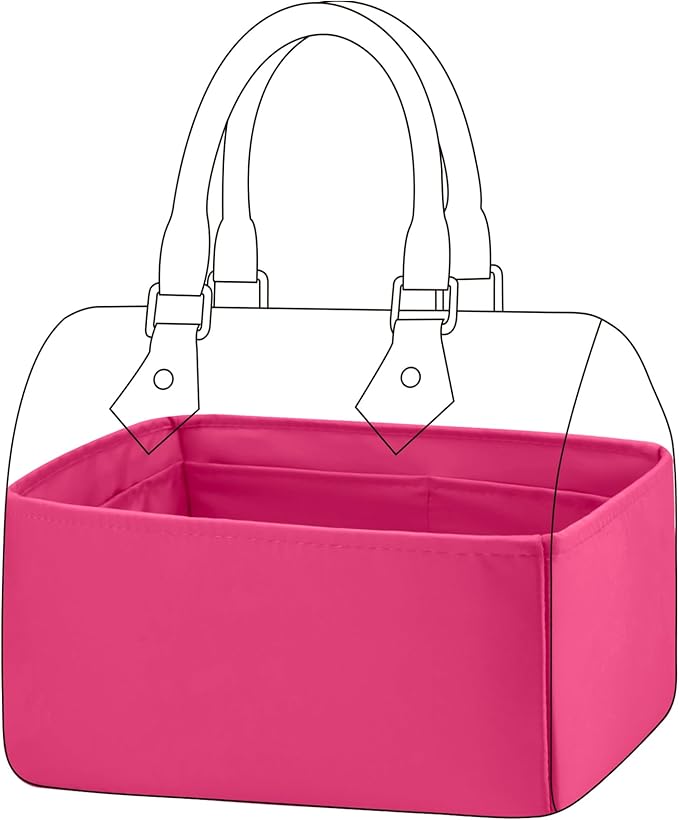 DGAZ Silk Purse Organizer Insert Fits LV Speedy 16/20/25/30/35/40/45 bags，Silky Smooth Bag Organizer，Luxury Handbag & Tote Shaper(Rose pourpre,SP20)