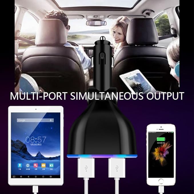 5 Port Cigarette Lighter Splitter,QC3.0&PD 20W Super Fast Car Charger with Dual Cigarette Lighter Plug with LED Voltmeter Compatible with iPhone 15 Pro iPad Dash Cam GPS (PD+QC+2.4A) 2Pcs