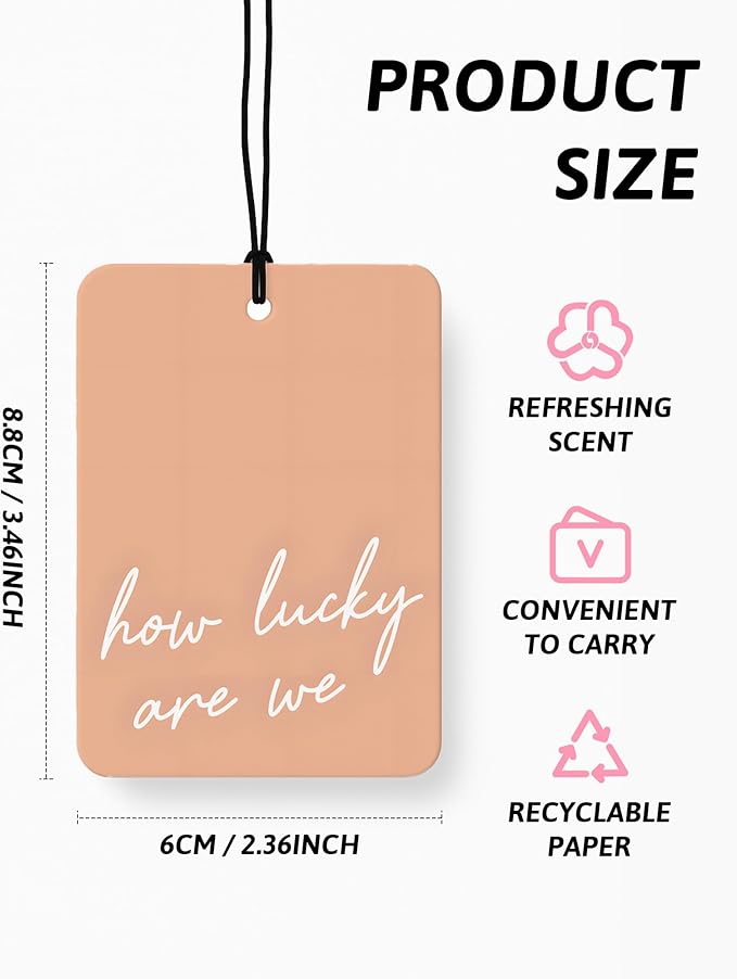 Boho Orange Western Car Air Freshener 4 Pcs, Preppy Cowgirl Cow Skull Cactus Ace Card Hanging Air Freshener for Cars Closet Drawer Books, Cute Western Car Accessories Mirror Decor for Women