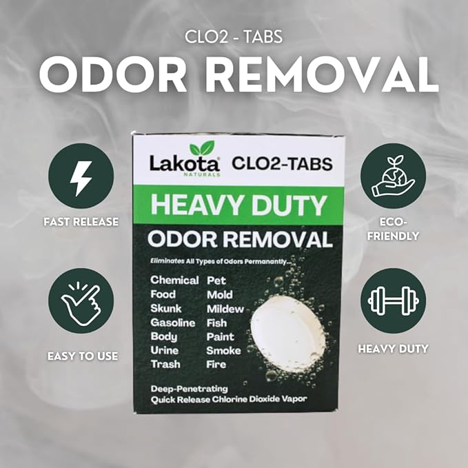 Chlorine Dioxide Heavy-Duty Fogger Deodorizing Kit, Professional Strength Odor Remover For Car, Home, RV, Room, Garage. Scent Bomb Air Freshener & Deodorizer. Easy to Use Kit Eliminates All Odors!