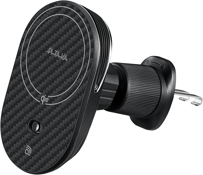 pitaka for Qi2 MagSafe Car Mount Charger, 15W Magnetic Car Phone Holder for iPhone 17/16/15/14/13 Series with NFC Feature, Air Vent [MagEZ Car Mount Pro 2 Qi2]