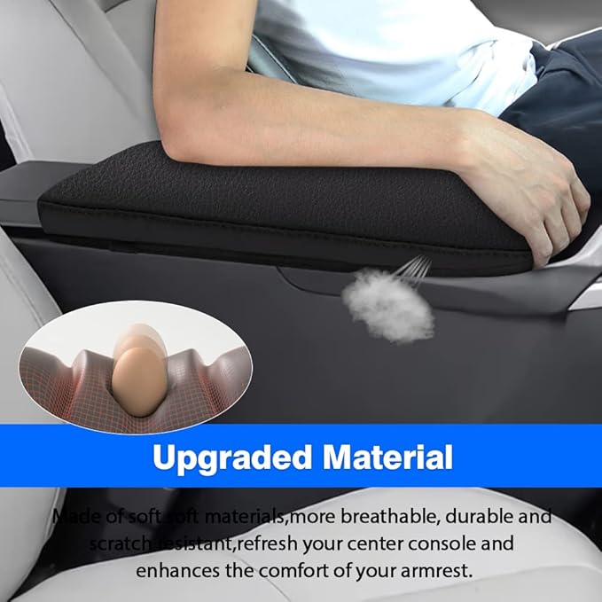 Autorder Center Console Cover for 2023 2024 2025 Toyota bZ4X /Subaru Solterra Accessories Armrest Cover Anti-Scratch Middle Console Pad Leather Armrest Protector