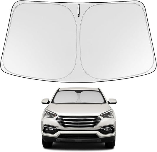 Proadsy 2026 Upgrade Windshield Sun Shade Custom Fit 2013-2018 Santa Foldable Front Sunshade Protector Sun Visor Blocks UV Rays Keep Car Cooler