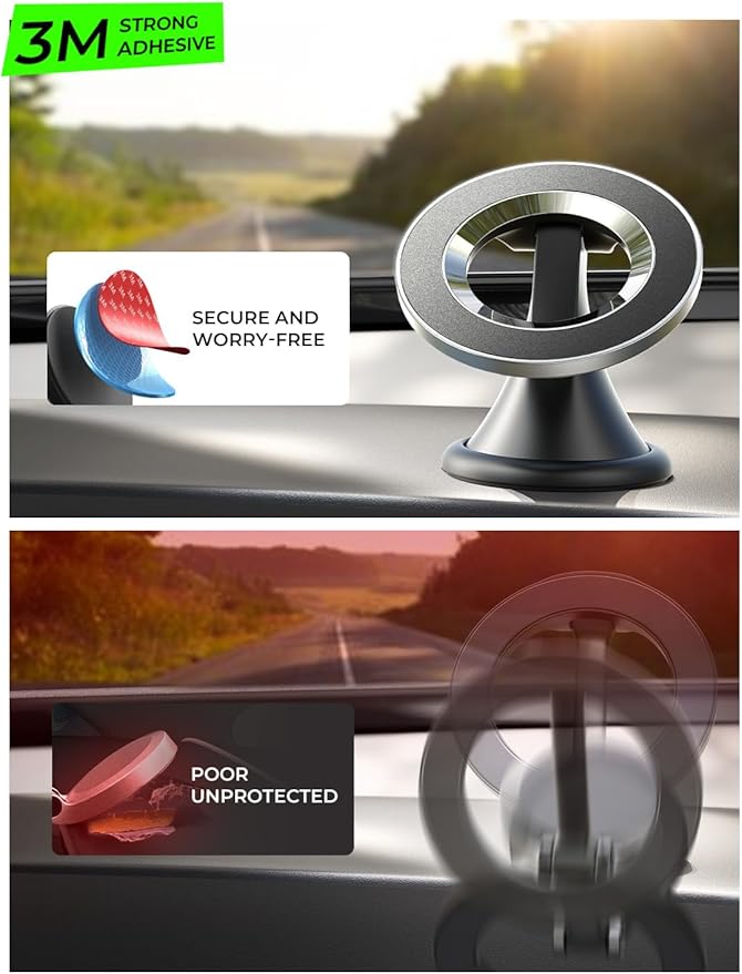 LISEN for Magsafe Car Mount, Mini 360° Rotating Magnetic Phone Holder for Car Dash, Magnetic Phone Mount, Car Accessories for Women Men, Rotatable Holder for iPhone 17 Pro Max Air 16 15 14 13 Kits