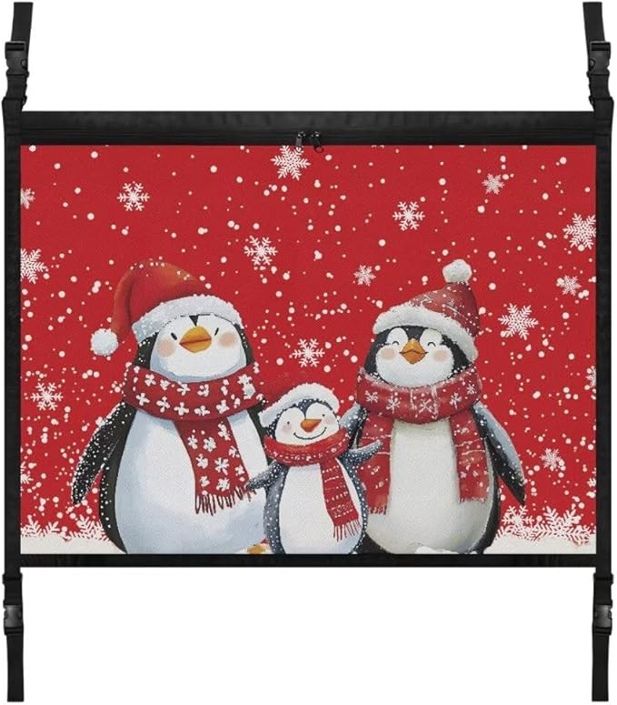 Christmas Penguin Car Roof Storage Bag Hanging Car Storage Bag Multi-Purpose Car Bag Storage Box Organizer Pouch Pocket One-Size-Fits Car Travel Accessories