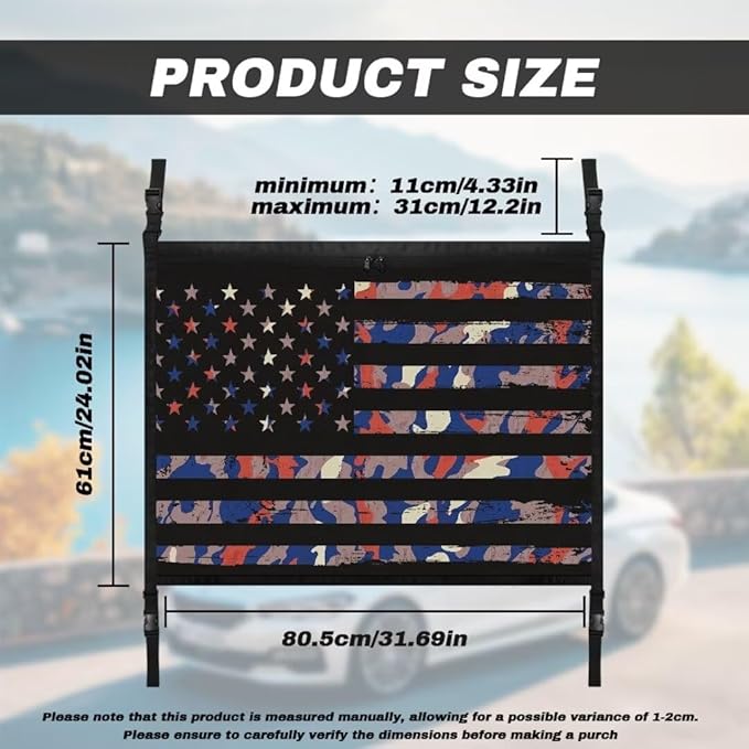 Car Roof Storage Bag Camouflage Flag Print Car Roof Seat Organizer All Car Storage Organizers Inner Car Accessories Compatible with Most Vehicles