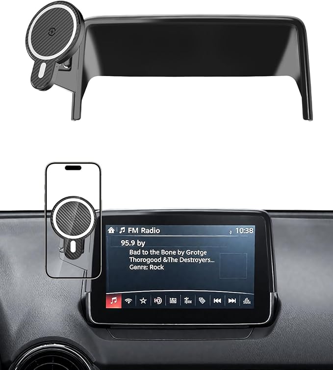 PZK Car Phone Mount for Mazda CX-3 2016-2021 /Mazda 3 2014-2016 /MX-5 Miata 2016-2023 Accessories 7-Inch Screen Magnetic 15W Fast Wireless Charger Phone Cradles Car Phone Holder Not Affect Vent
