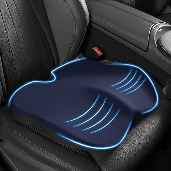 Adult Car Booster Seat Cushion, Memory Foam Car Seat Cushions for Driving, Non-Slip Automotive Seat Cushions for Sciatica & Lower Back Pain Relief