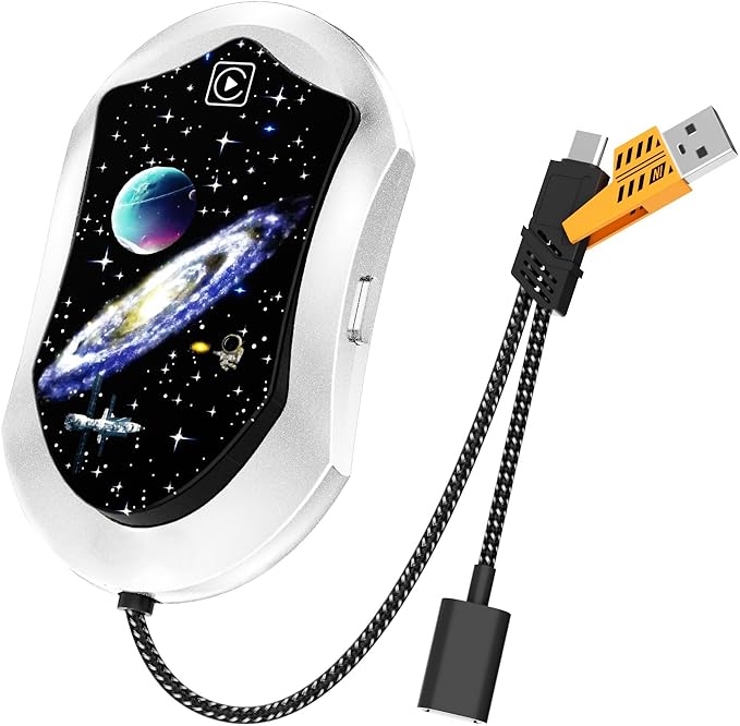Wireless Android Auto & CarPlay Adapter, Plug and Play, No Lag, USB Type-A & C Support with Charging Port, Mini 3 in 1 Wireless Adapter Compatible with Cars with Wired CarPlay/Android Auto