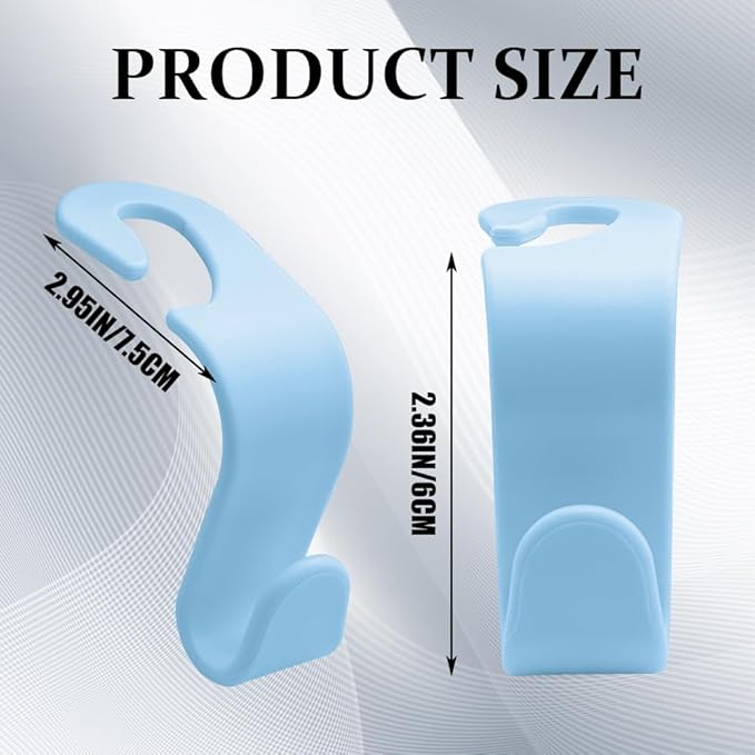 4PCS Car Seat Headrest Hooks, Purse Hook for Car, Auto Back Seat Organizer Storage Hanger Holder, Auto Accessories Multi-Use Portable Headrest Organizer Holder for Purse Handbag Coats (Blue)
