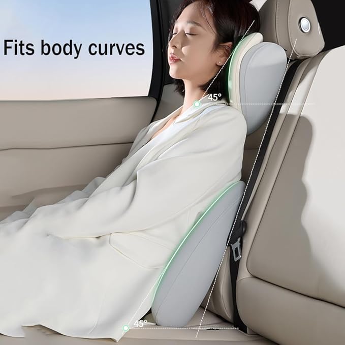 Car Headrest Lumbar Support Cushion for VW Golf VIII VI V IV III II I Mk 8 7 6 5 4 3 R GTE/GTI/GTD/Clubsport 45, Memory Foam Relieve Fatigue Breathable Car Seat Neck Pillow