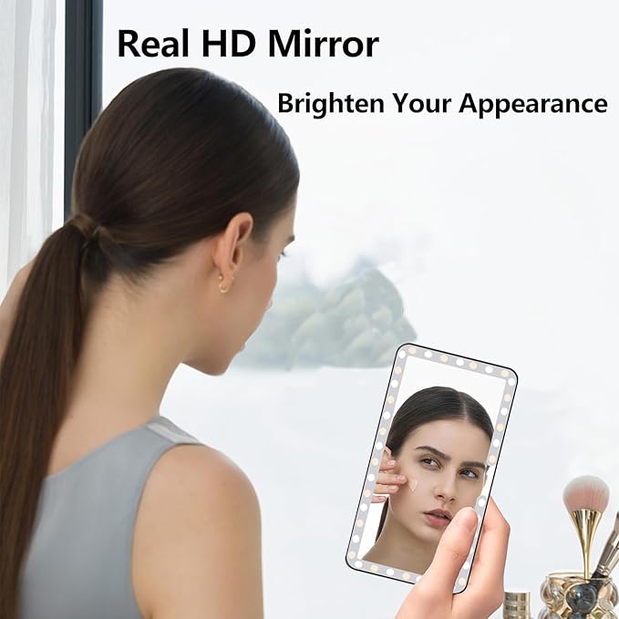 Car Sun Visor Vanity Mirror, 3 Light Modes & 60 LEDs, Rechargeable Dimmable Touch Screen Travel Makeup Mirror,Universal for Truck SUV-Car Accessories Essentials for Women（White）