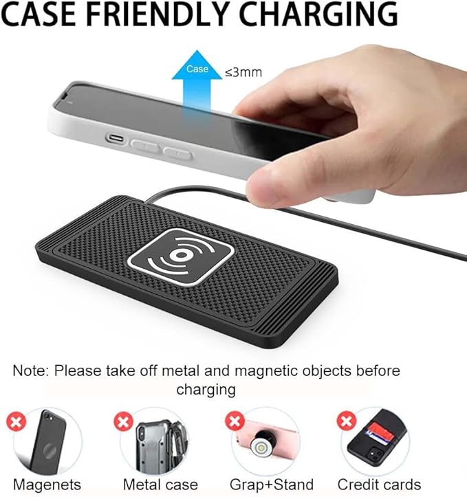 Wireless Car Charger Pad for Nissan Armada Ariya Juke Kicks Murano Pathfinder Rogue Xterra 2000-2026, Type-C/USB 15W Car Wireless Charger Non-Slip Cordless Charging Mat Car Accessories