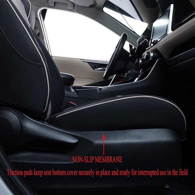 EKR Rav4 Seat Covers Custom Fit for Toyota Rav4 XLE,Platinum,Limited 2013-2018 & SE 2016-2018, Leather Car Seat Cover Full Set for SUV,Faux Leather(Black/Gray)