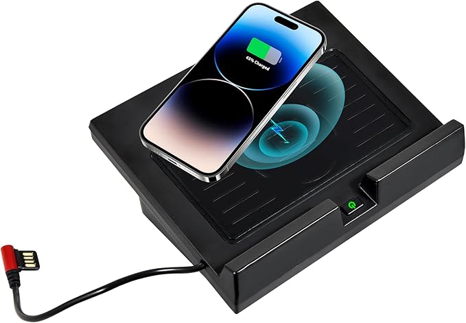 Wireless Charger for Ford F150 18-23, Car Wireless Charging Panel with USB-A USB-C Center Console Organizer for Ford F-150 2018-2023 Accessories