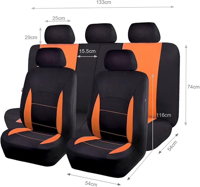 Flying Banner Car Seat Covers Front Seats Rear Bench Polyester car seat Protectors Easy installations Rear Bench Split Classic Man Lady Truck