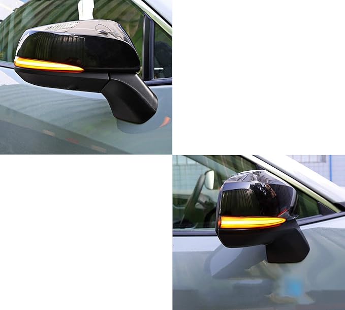 iJDMTOY Smoked Lens Dynamic Sequential Blink/Flow Full LED Side Mirror Turn Signal Light Assembly Kit Compatible with Toyota 2016-2023 Tacoma, 2019-2025 RAV4, 2020-up Highlander, etc